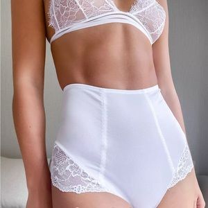 ASOS DESIGN high waisted microfibre thong with lace
